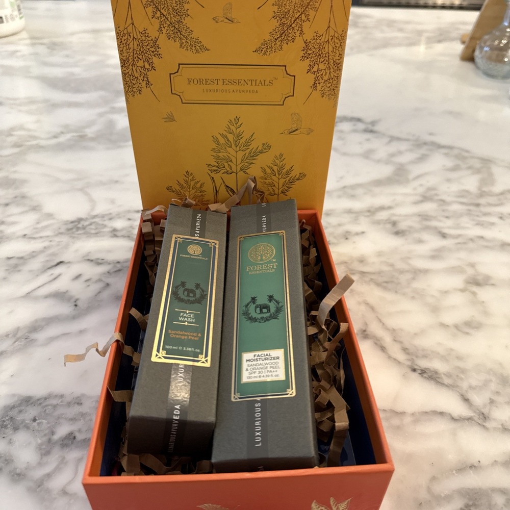 Forest Essentials Face Wash Face Moisturizer Sandalwood & Orange Gift Set